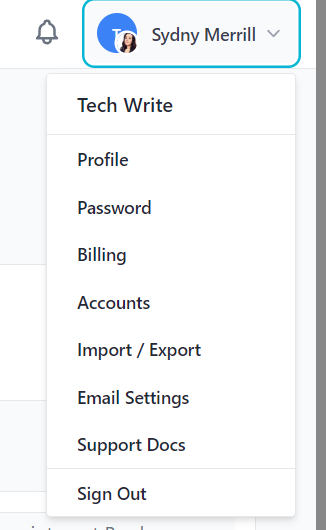 Account settings
