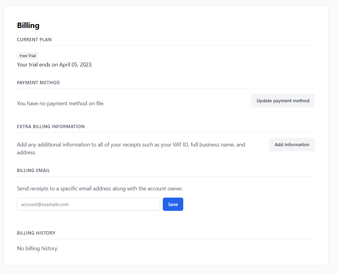Account settings